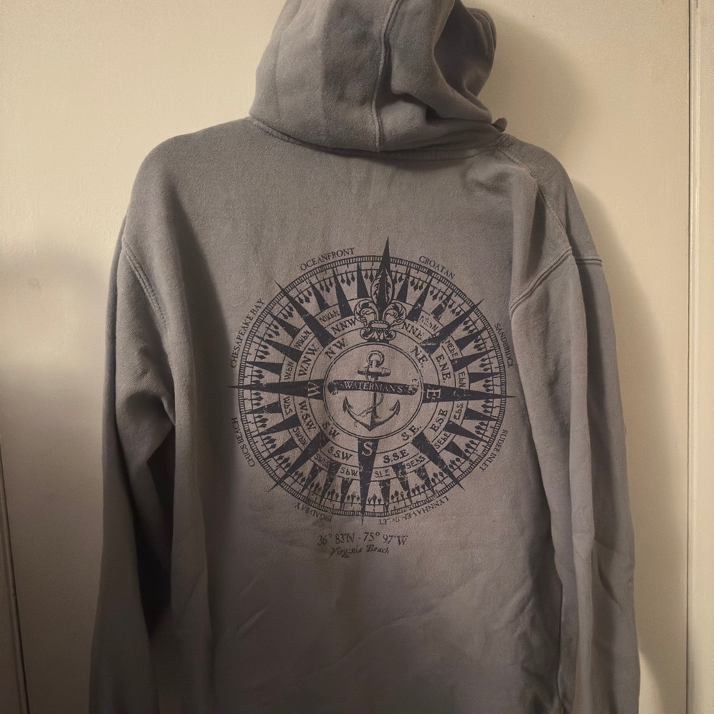 WATERMANS RESTAURANT VA BEACH HOODIE GRAY SIZE SMALL